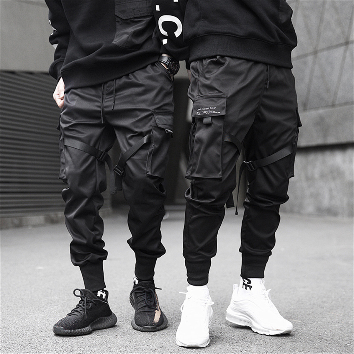 Street Fashion Brand - Czarne spodnie Cargo w stylu hip-hopu