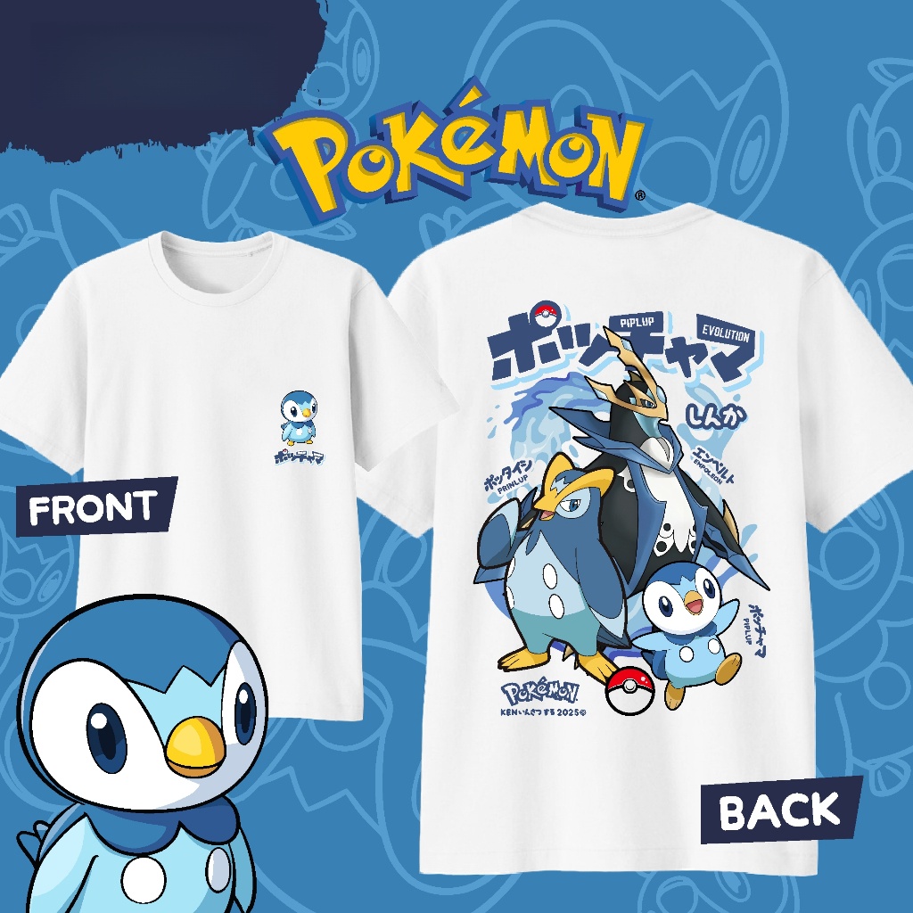 Street Fashion Of Japan - Anime Pokémon Piplup Evolution Nadrukowana bawełniana