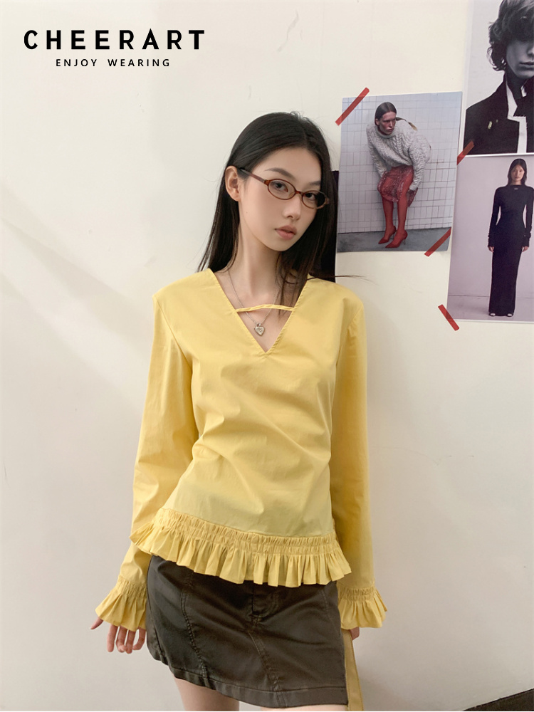 Street Fashion Fall 2025 - CHEERART Jesień 2025 Moda Damska Żółta