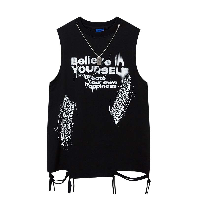 Street Fashion Graffiti - Męskie modne tank topy z graffiti,