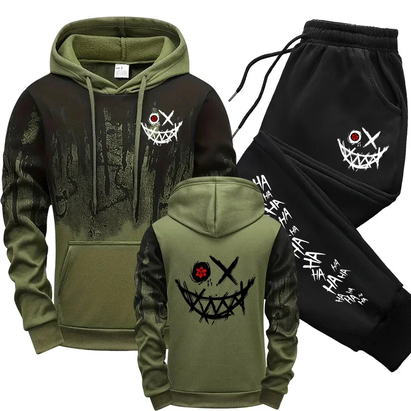 Street Fashion Hoodie - Jesienno-zimowy męski codzienny sportowy komplet dresowy