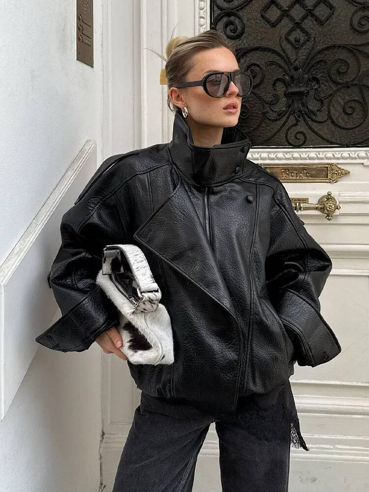 Damskie jesienne kurtki asymet – Street Fashion Taiwan recenzja i cena