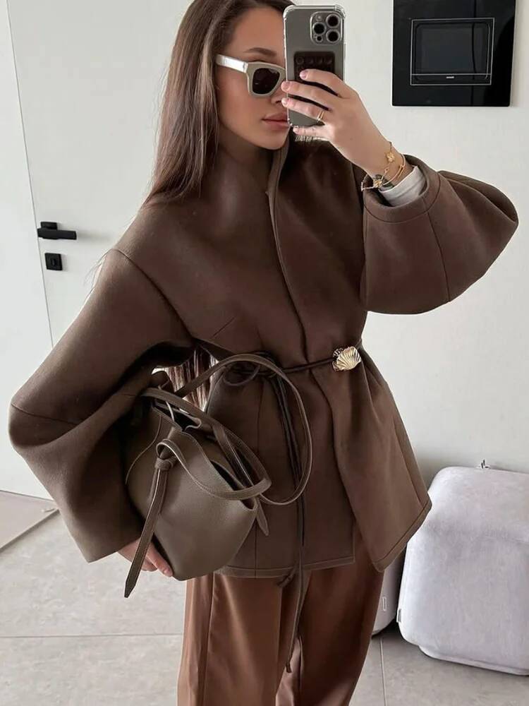 Elegancki płaszcz damski z weł – Street Fashion Taiwan recenzja i cena