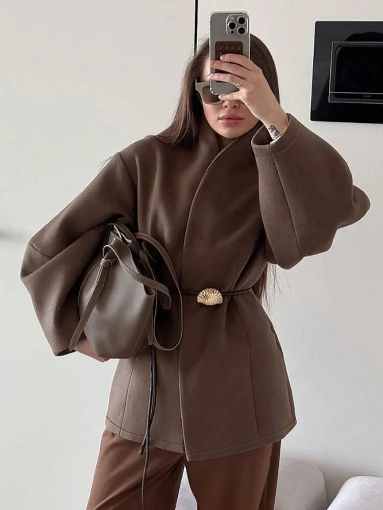 Elegancki płaszcz damski z weł – Street Fashion Taiwan recenzja i cena