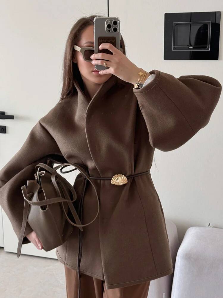 Elegancki płaszcz damski z weł – Street Fashion Taiwan recenzja i cena