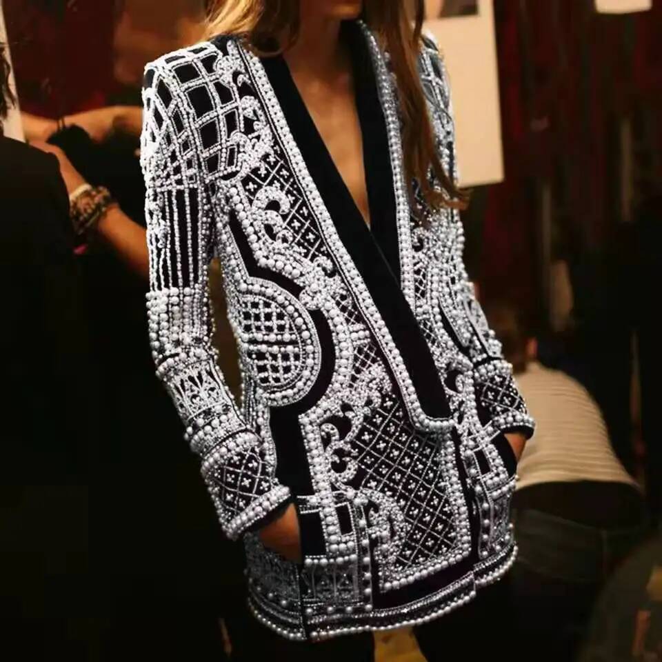 Modne marynarki z koralikami,  – Street Fashion Taiwan recenzja i cena