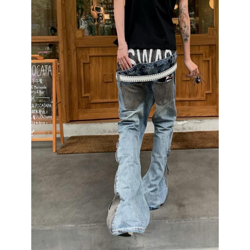 Męskie jeansy w patchworkowy w – Street Fashion England recenzja i cena