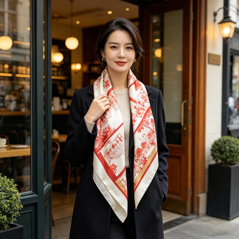 Luksusowa apaszka kwadratowa z – French Street Fashion recenzja i cena