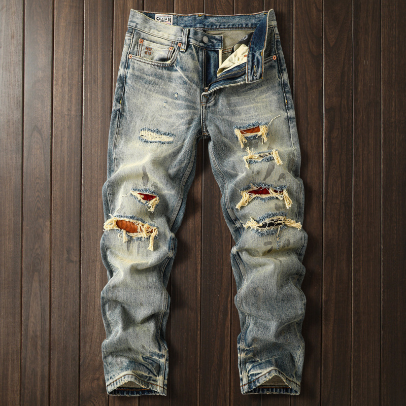 Męskie jeansy z przetarciami w – Street Fashion High End recenzja i cena