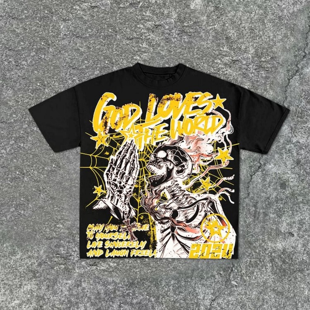 Modny, nowy męski T-shirt z na – Street Fashion Graffiti recenzja i cena