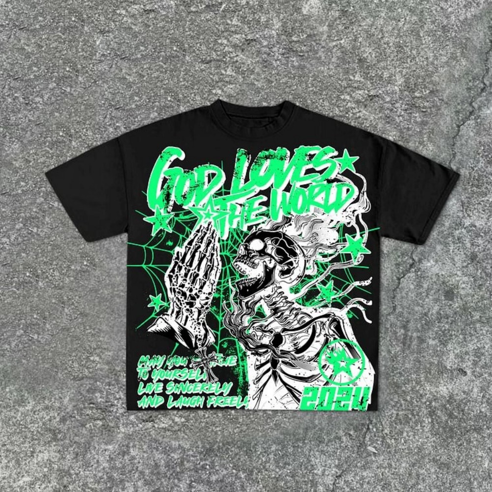 Modny, nowy męski T-shirt z na – Street Fashion Graffiti recenzja i cena