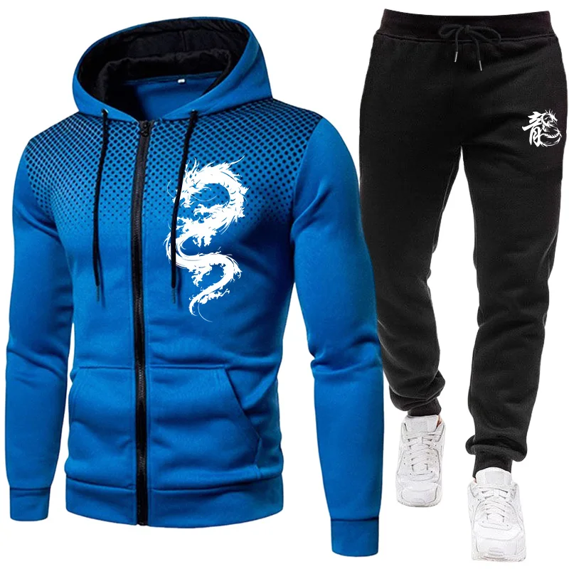 Męski Zestaw z Nadrukiem Smoka – Street Fashion Hoodie recenzja i cena