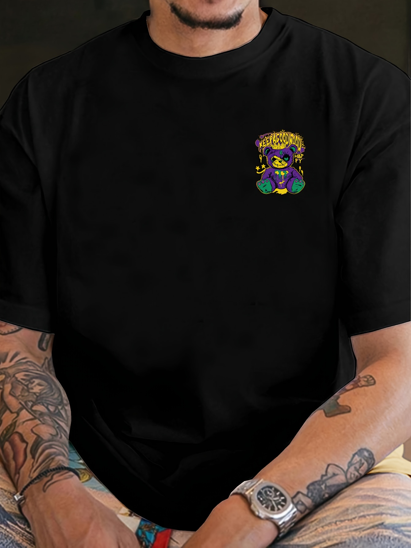 Modny, nowy męski T-shirt z na – Street Fashion Graffiti recenzja i cena