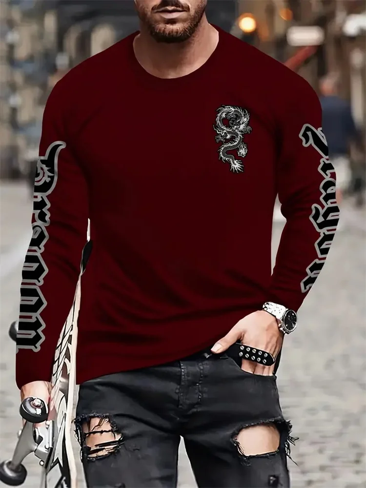 Prosty nadruk Longteng, jesien – Street Fashion In China recenzja i cena