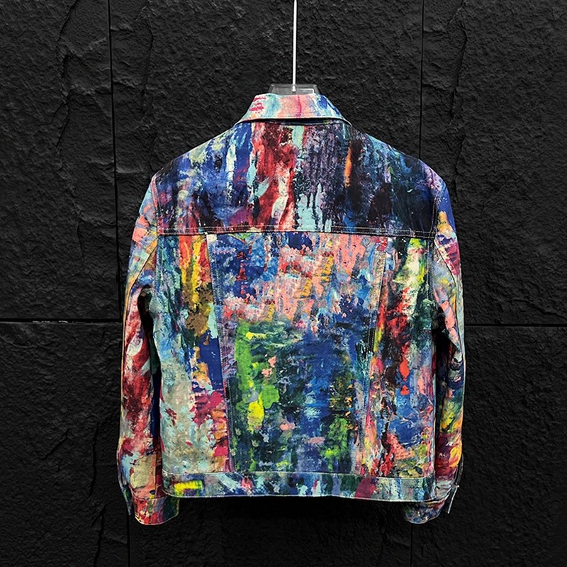 Męska kurtka jeansowa w stylu  – Street Fashion Graffiti recenzja i cena