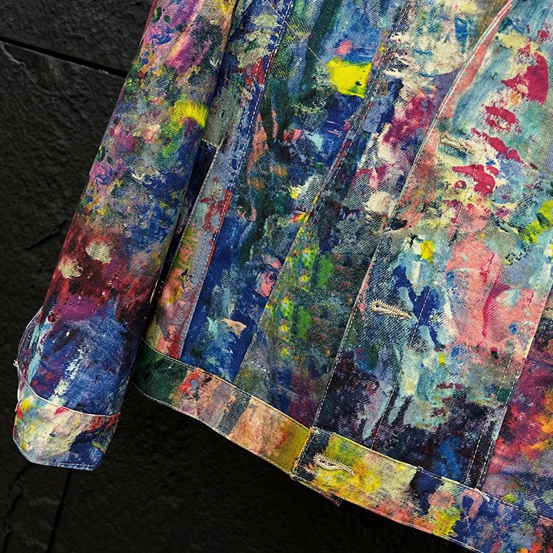 Męska kurtka jeansowa w stylu  – Street Fashion Graffiti recenzja i cena